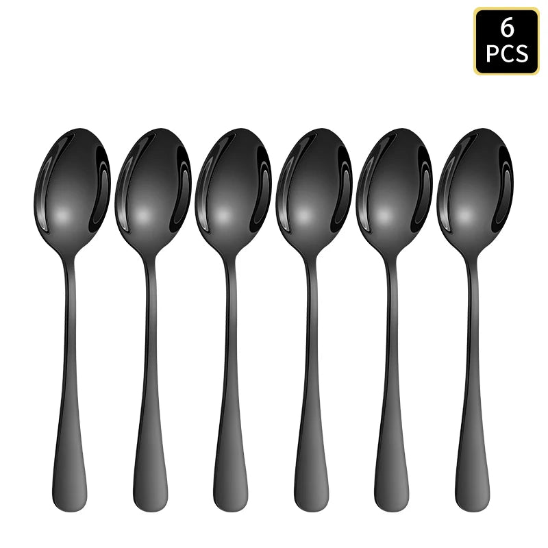 Conjunto de Talheres Pretos em Aço Inoxidável