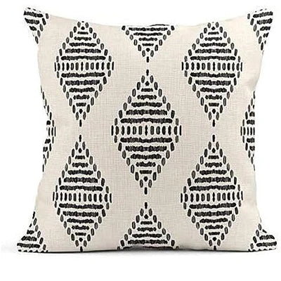 Capa de Almofada Boho Estampada em Linho e Algodão