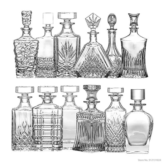 Decanter de Cristal para Whisky com Tampa de Vidro