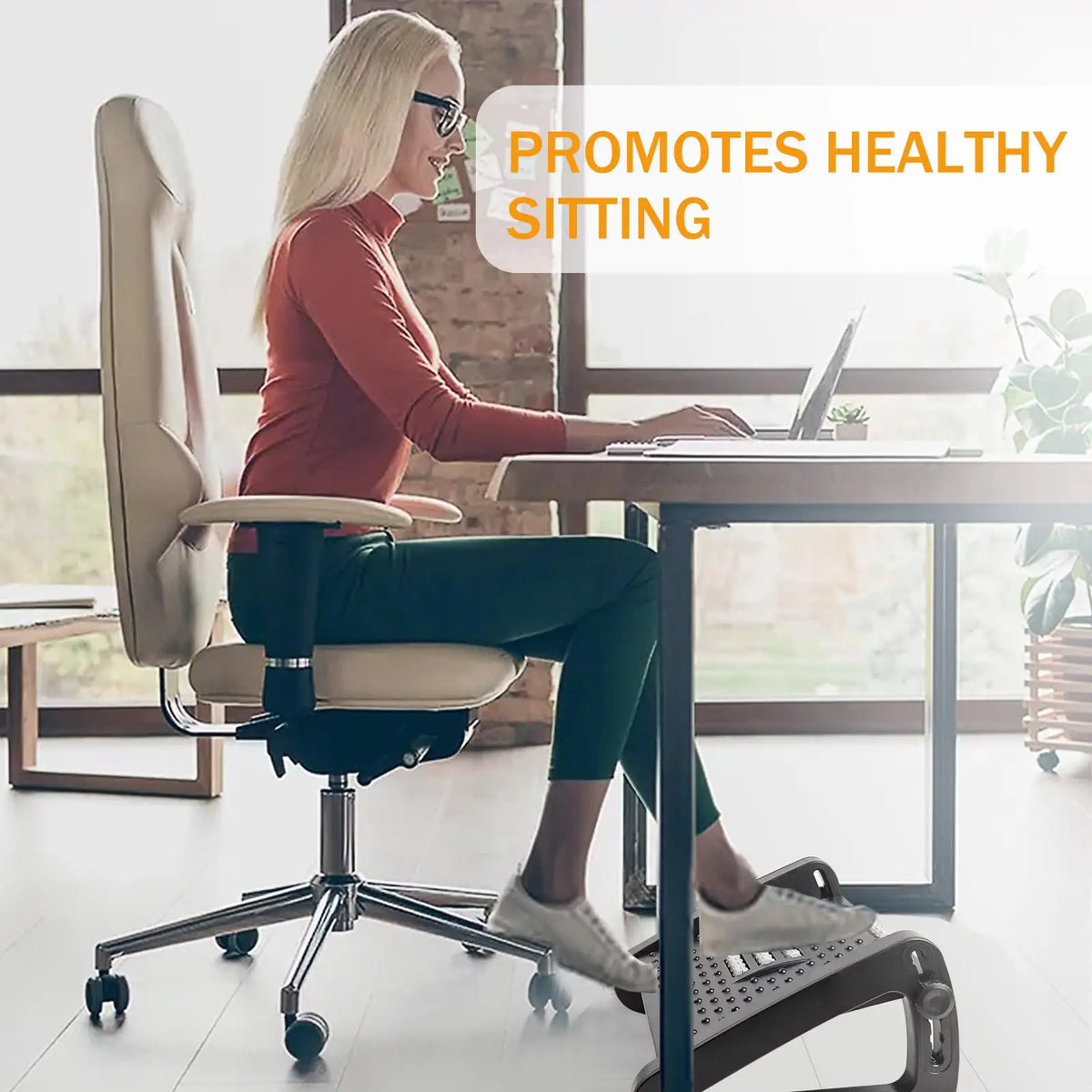 Apoio de Pés Ergonômico Ajustável para Escritório