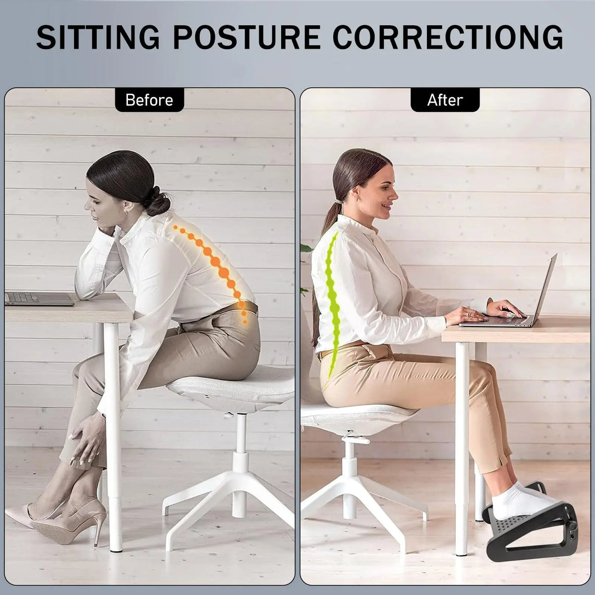 Apoio de Pés Ergonômico Ajustável para Escritório