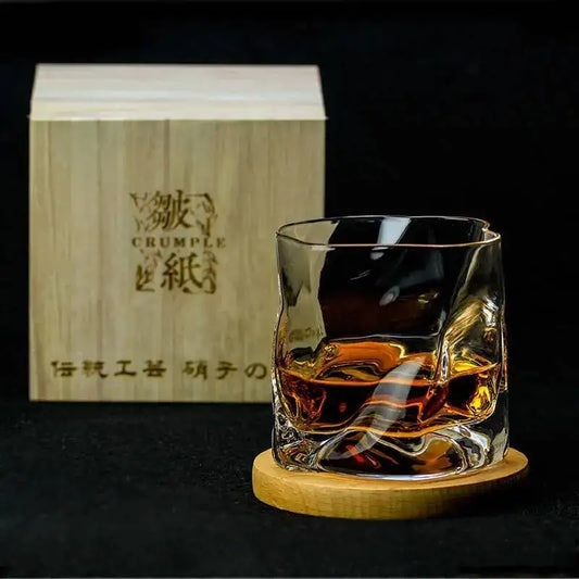 Copo de Uísque Cristal Japonês Estilo Edo Facetado