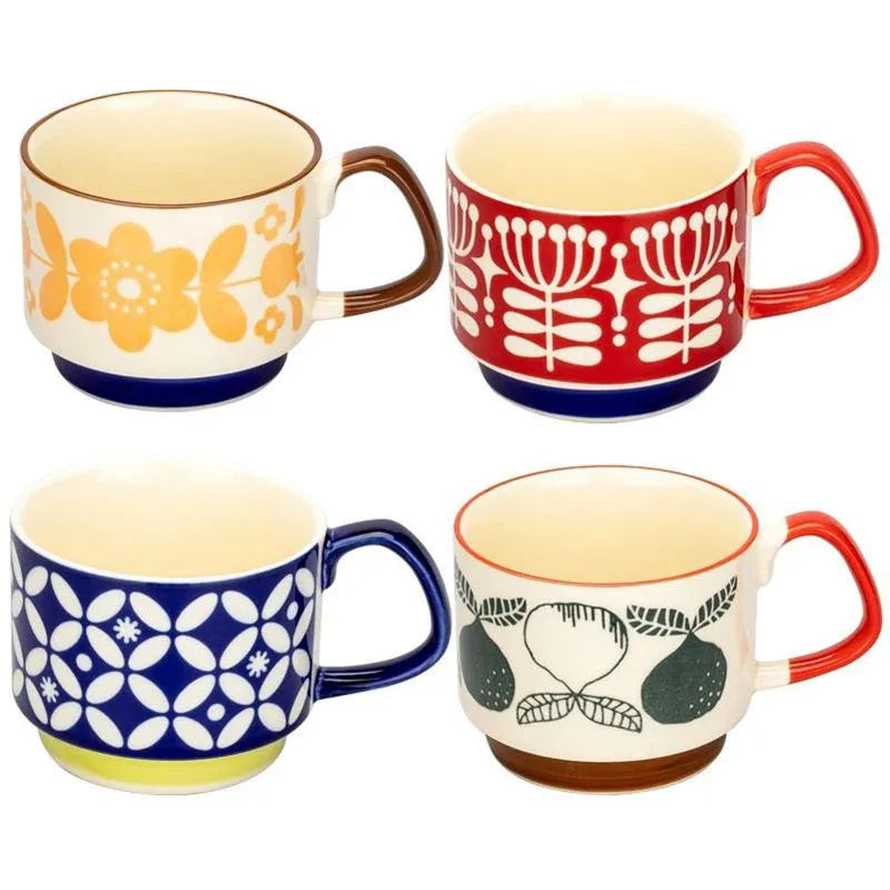 Conjunto Canecas Florais Japonesas