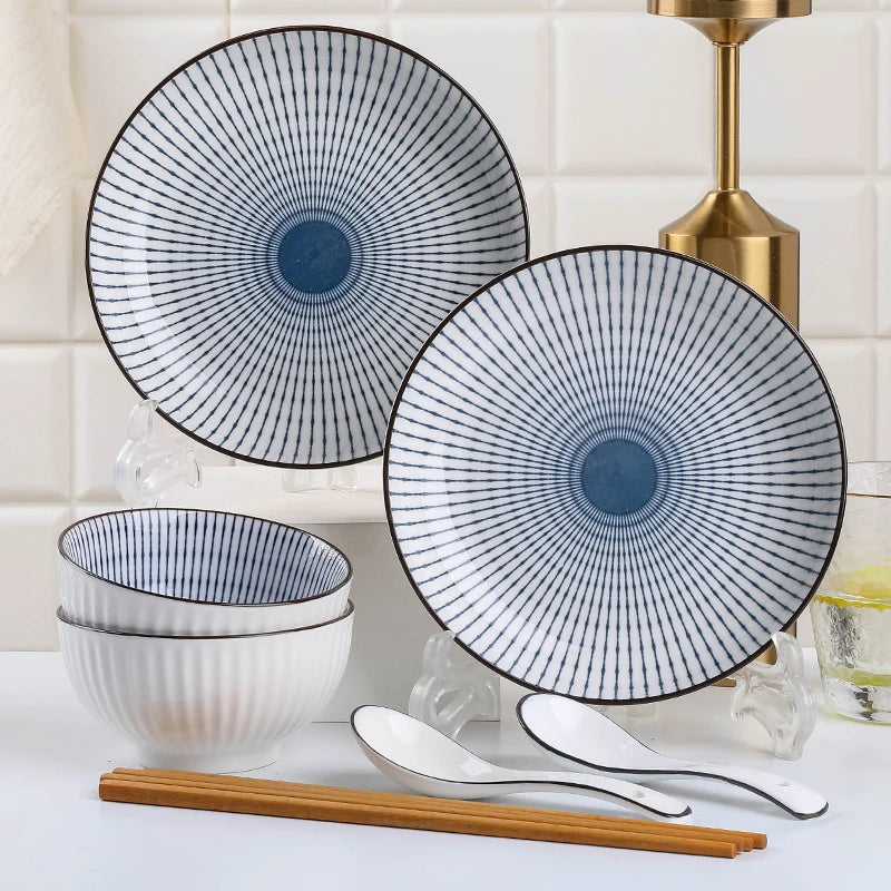Conjunto de Louças de Cerâmica Estilo Japonês