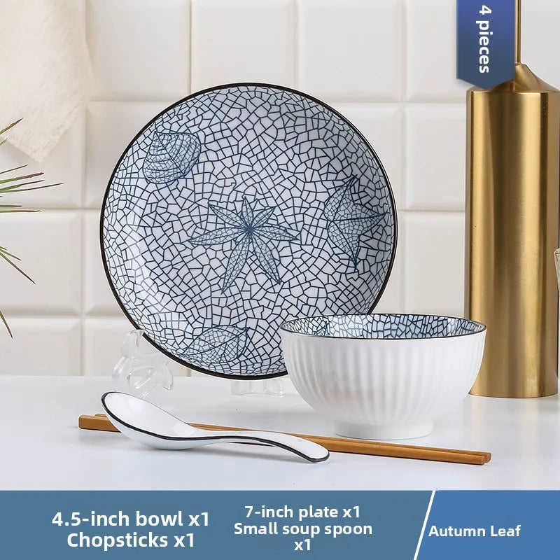 Conjunto de Louças de Cerâmica Estilo Japonês