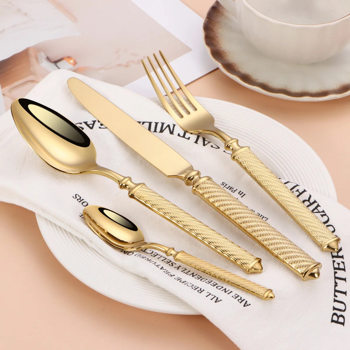 Talheres de Luxo em Aço Inoxidável 18/10, Dourado ou Prata
