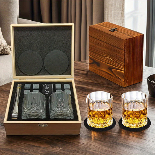 Kit Pedras de Uísque Reutilizáveis com Copos e Pinça