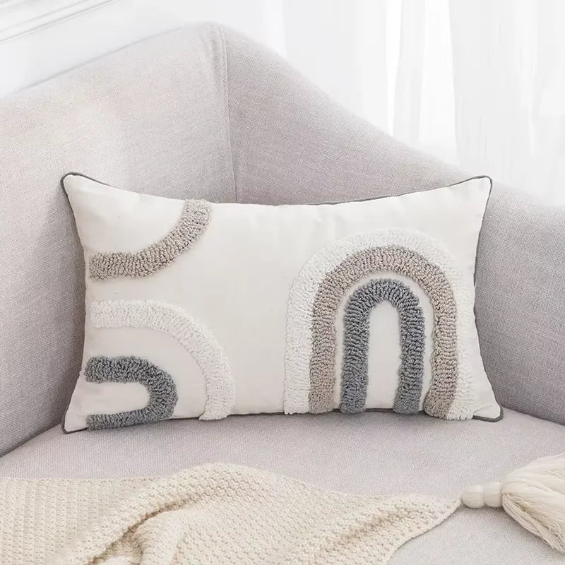 Capa de Almofada Boho em Algodão e Linho com Franjas