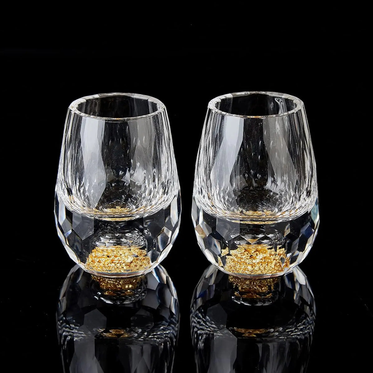 Copo de Cristal com Folha de Ouro 15ml, Kit Luxo