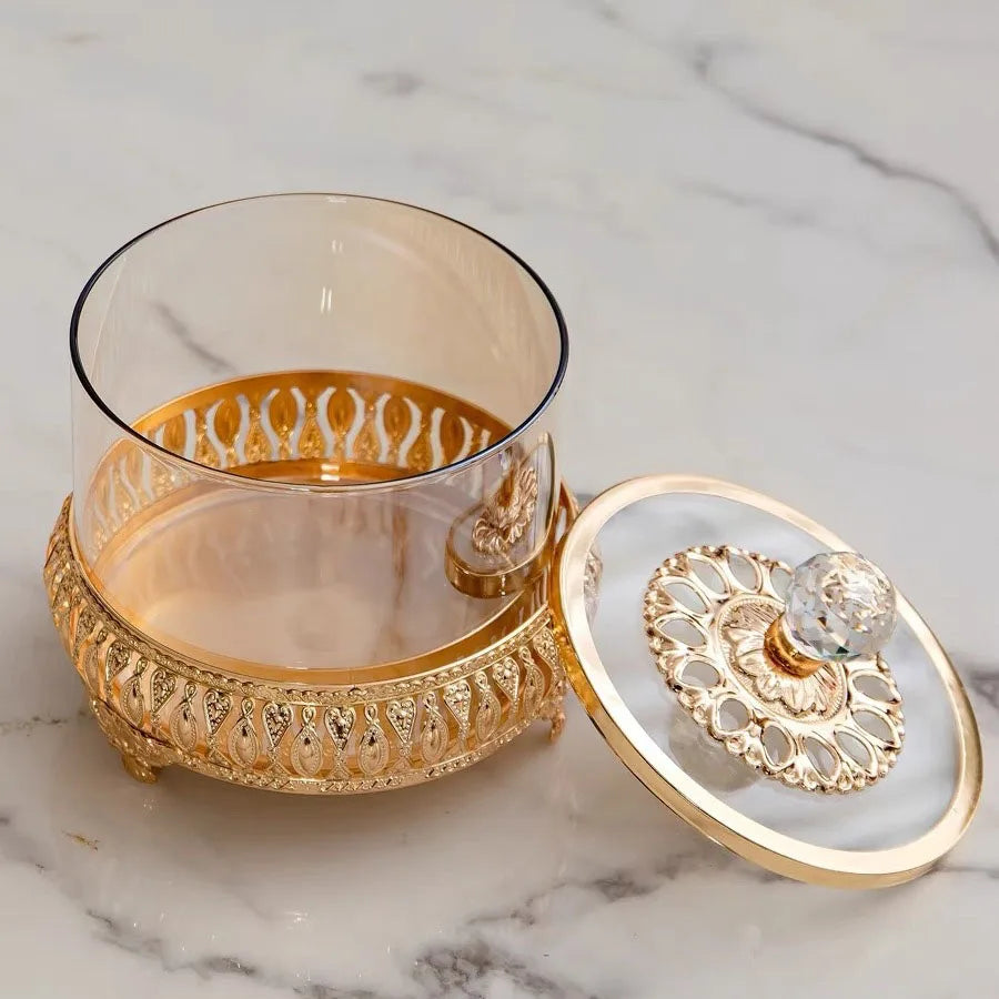 Pote de Vidro Decorativo para Doces, Estilo Europeu