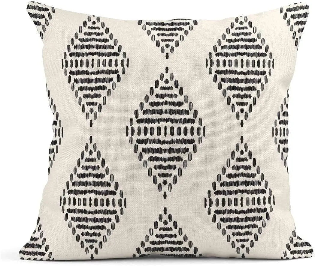 Capa de Almofada Boho Estampada em Linho e Algodão