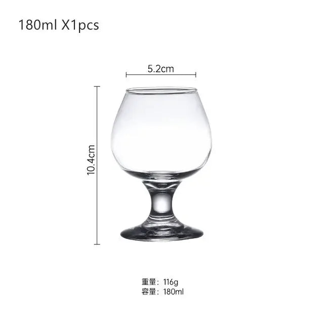 Copo de Cristal para Brandy e Vinho Perna Curta