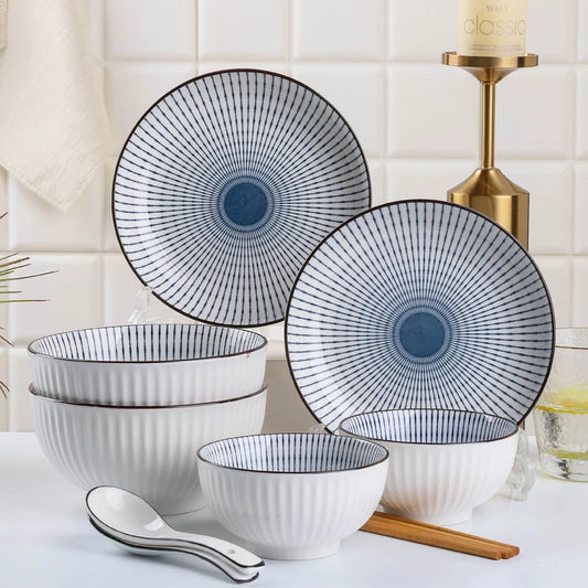Conjunto de Louças de Cerâmica Estilo Japonês
