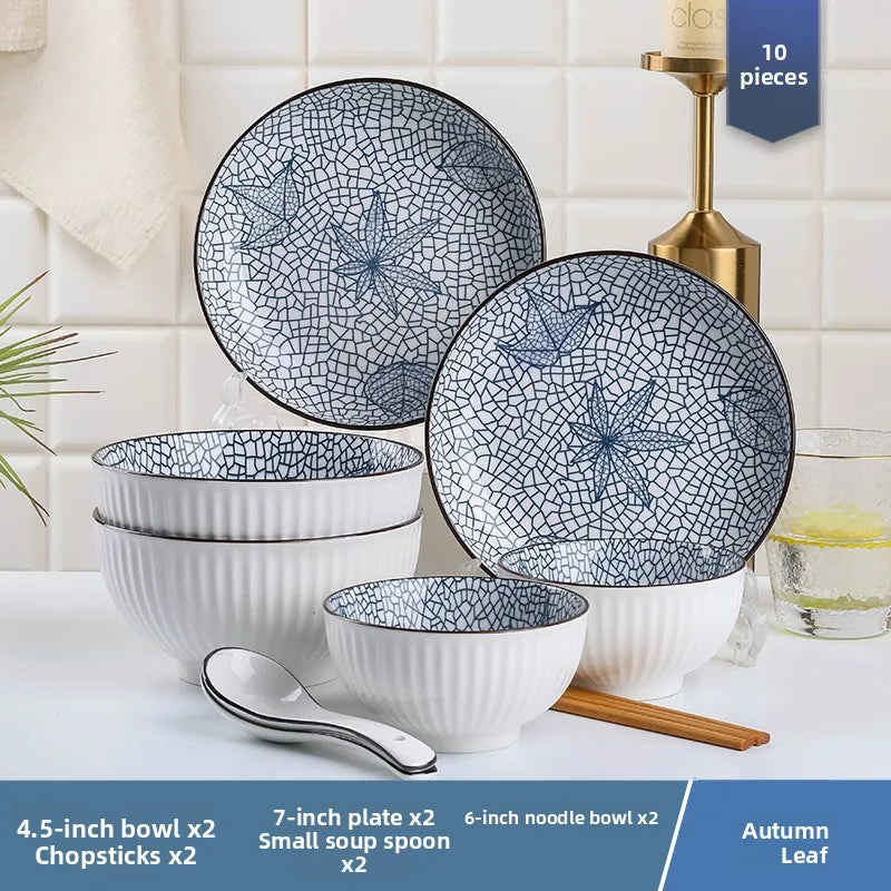 Conjunto de Louças de Cerâmica Estilo Japonês
