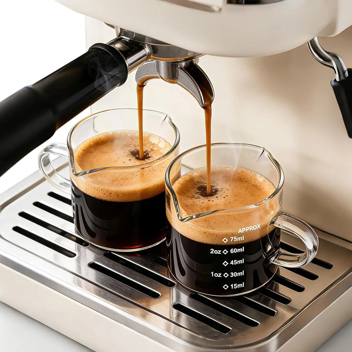 Copo Medidor de Vidro para Espresso 75ml com Bico Duplo