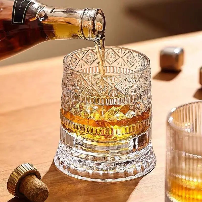 Copo Giratório de Cristal para Whisky