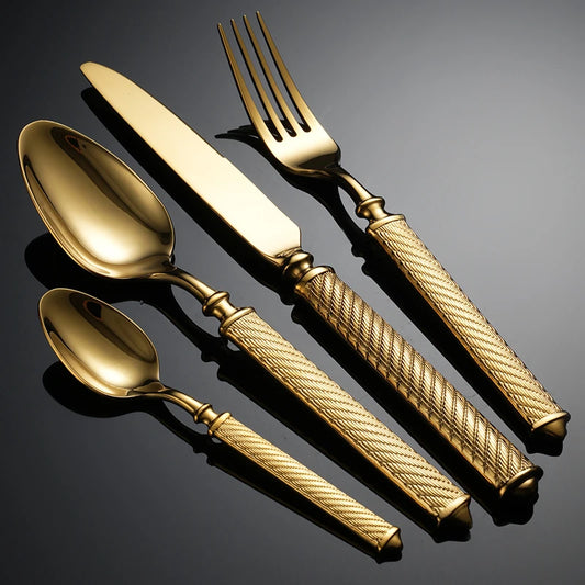 Talheres de Luxo em Aço Inoxidável 18/10, Dourado ou Prata
