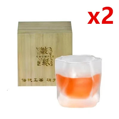 Copo de Uísque Cristal Japonês Estilo Edo Facetado