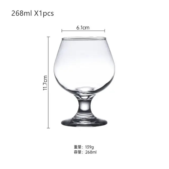 Copo de Cristal para Brandy e Vinho Perna Curta