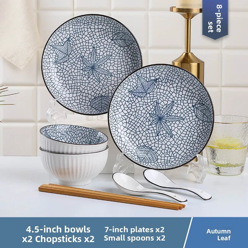 Conjunto de Louças de Cerâmica Estilo Japonês