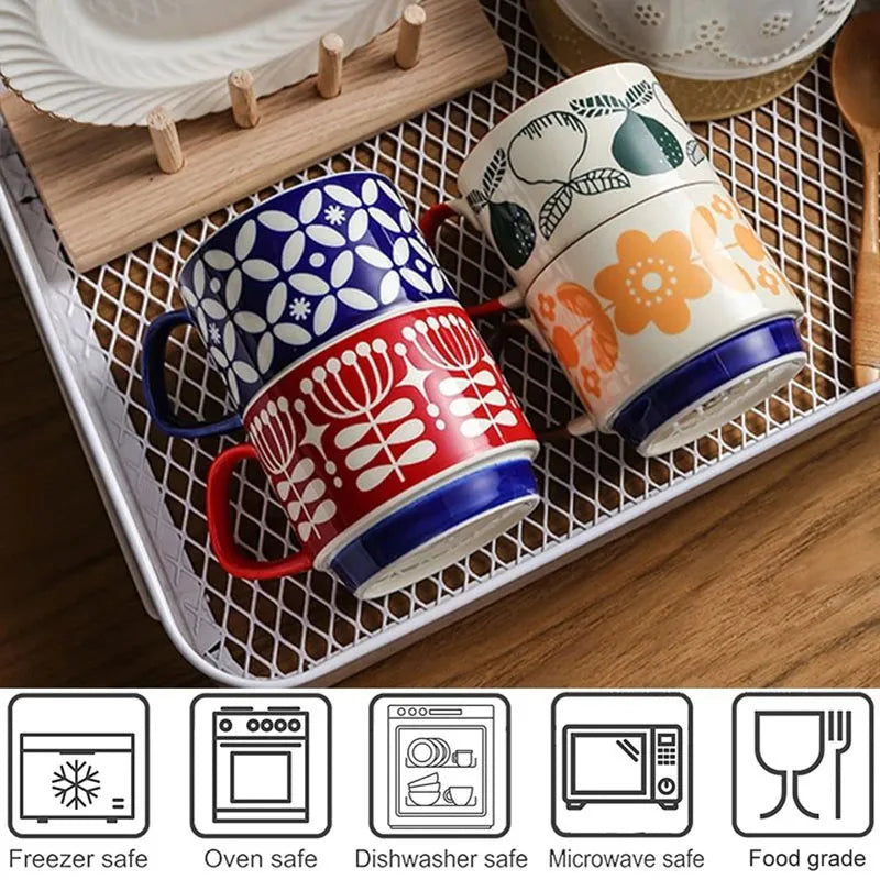 Conjunto Canecas Florais Japonesas