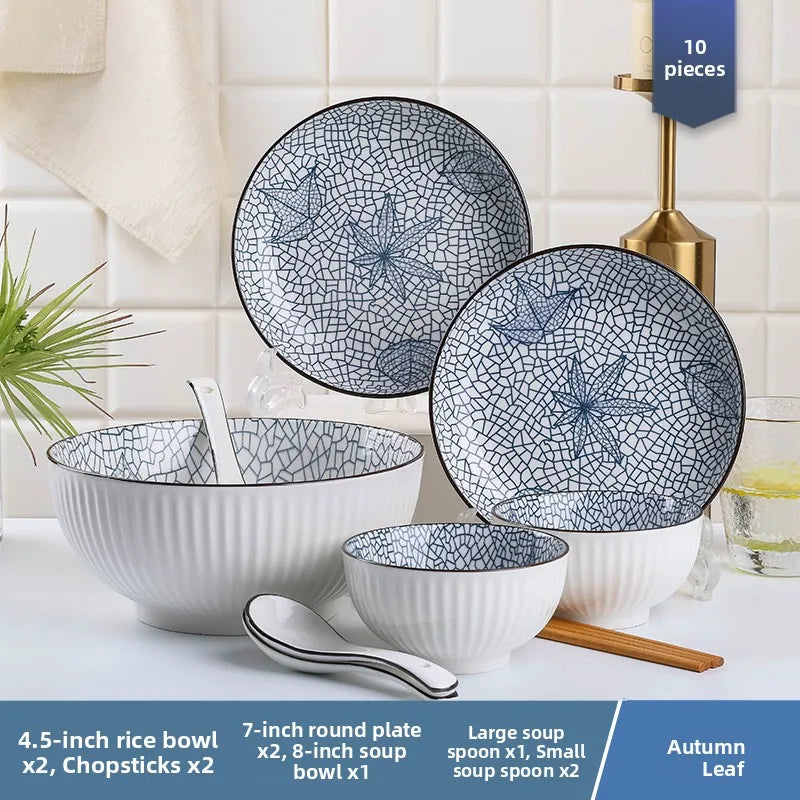 Conjunto de Louças de Cerâmica Estilo Japonês