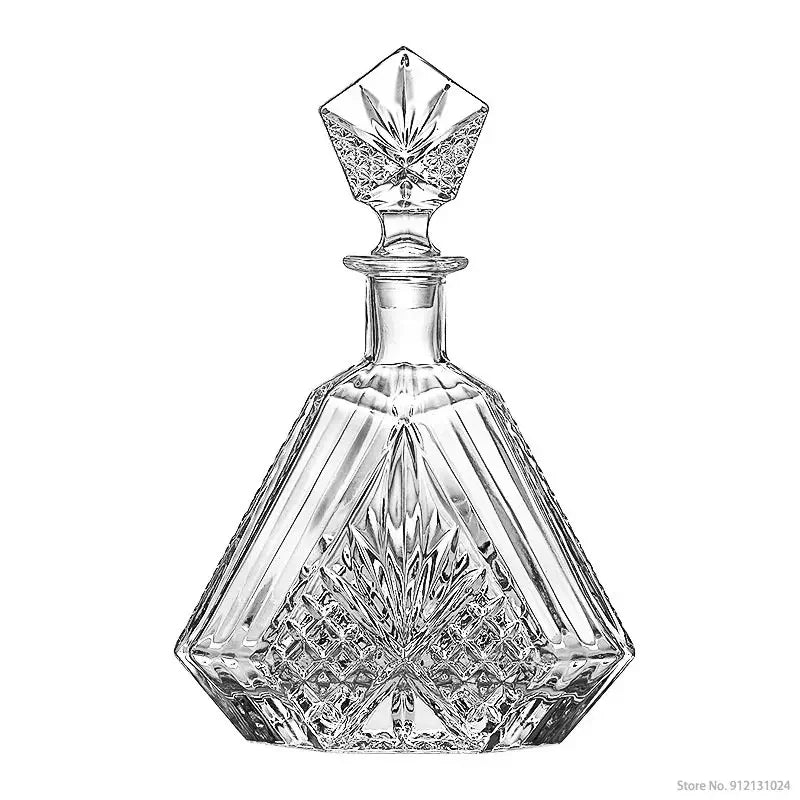 Decanter de Cristal para Whisky com Tampa de Vidro