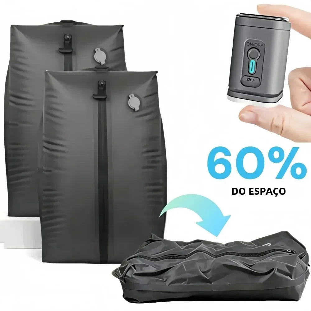 Kit Sacos a Vácuo para Organização de Viagem e Armário