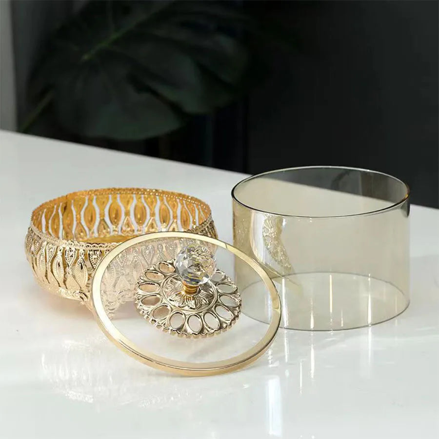 Pote de Vidro Decorativo para Doces, Estilo Europeu