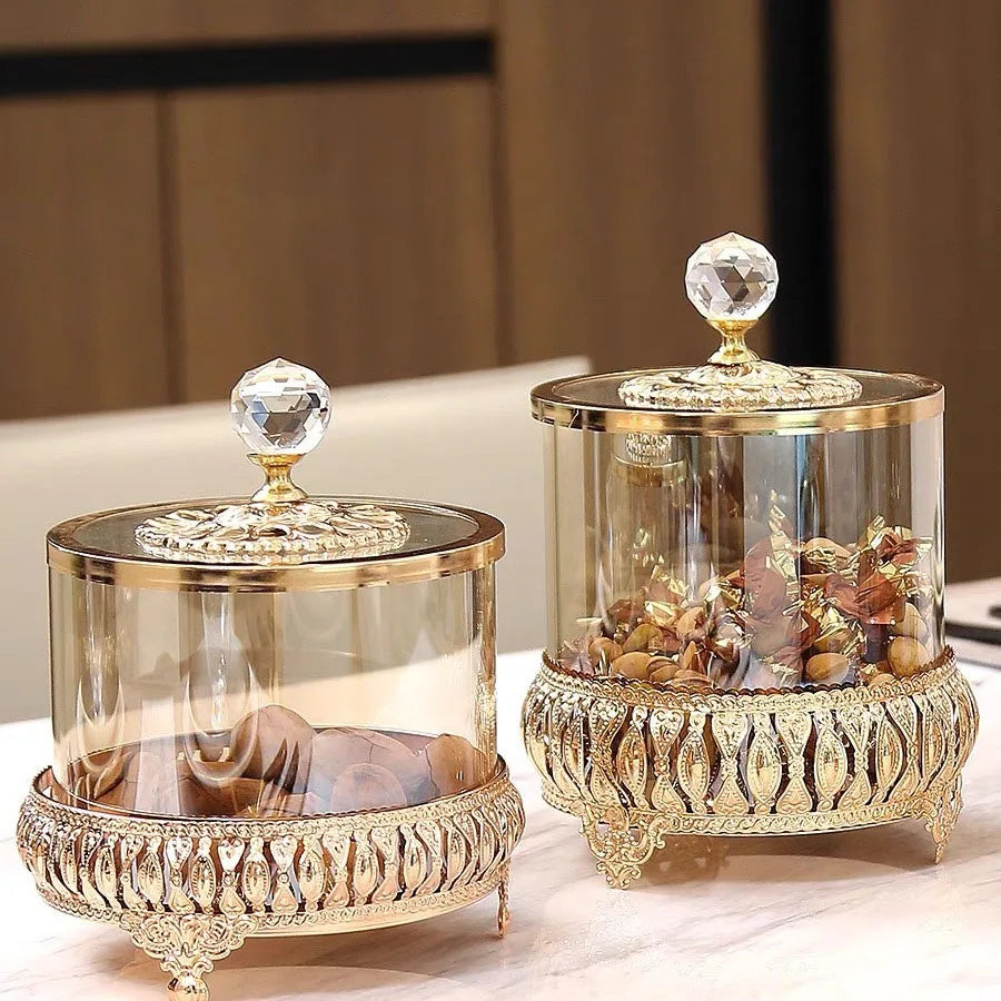 Pote de Vidro Decorativo para Doces, Estilo Europeu