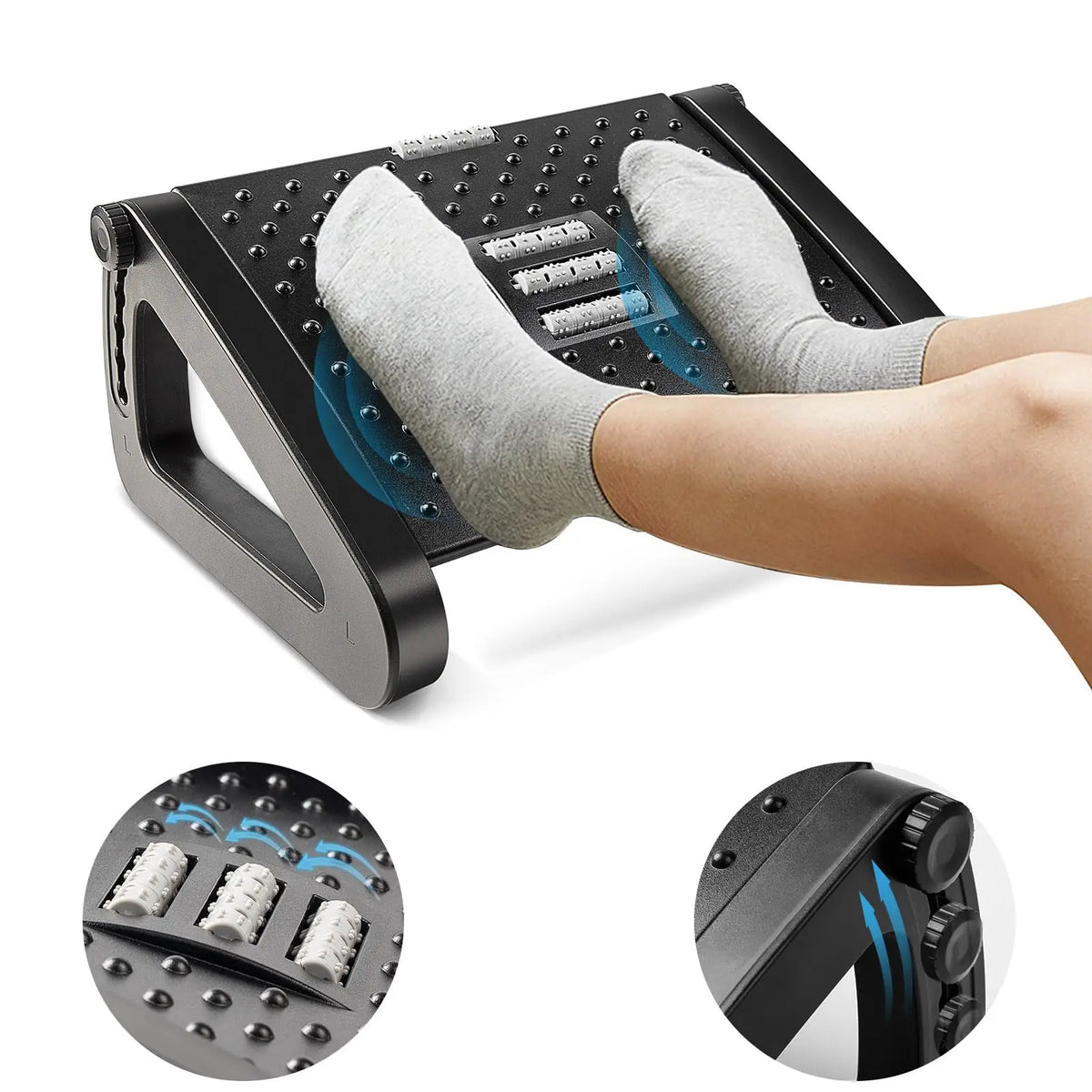 Apoio de Pés Ergonômico Ajustável para Escritório