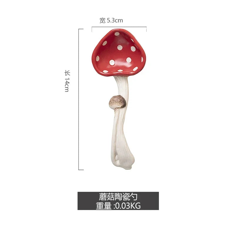 Jogo de Chá Cogumelo Vermelho em Cerâmica