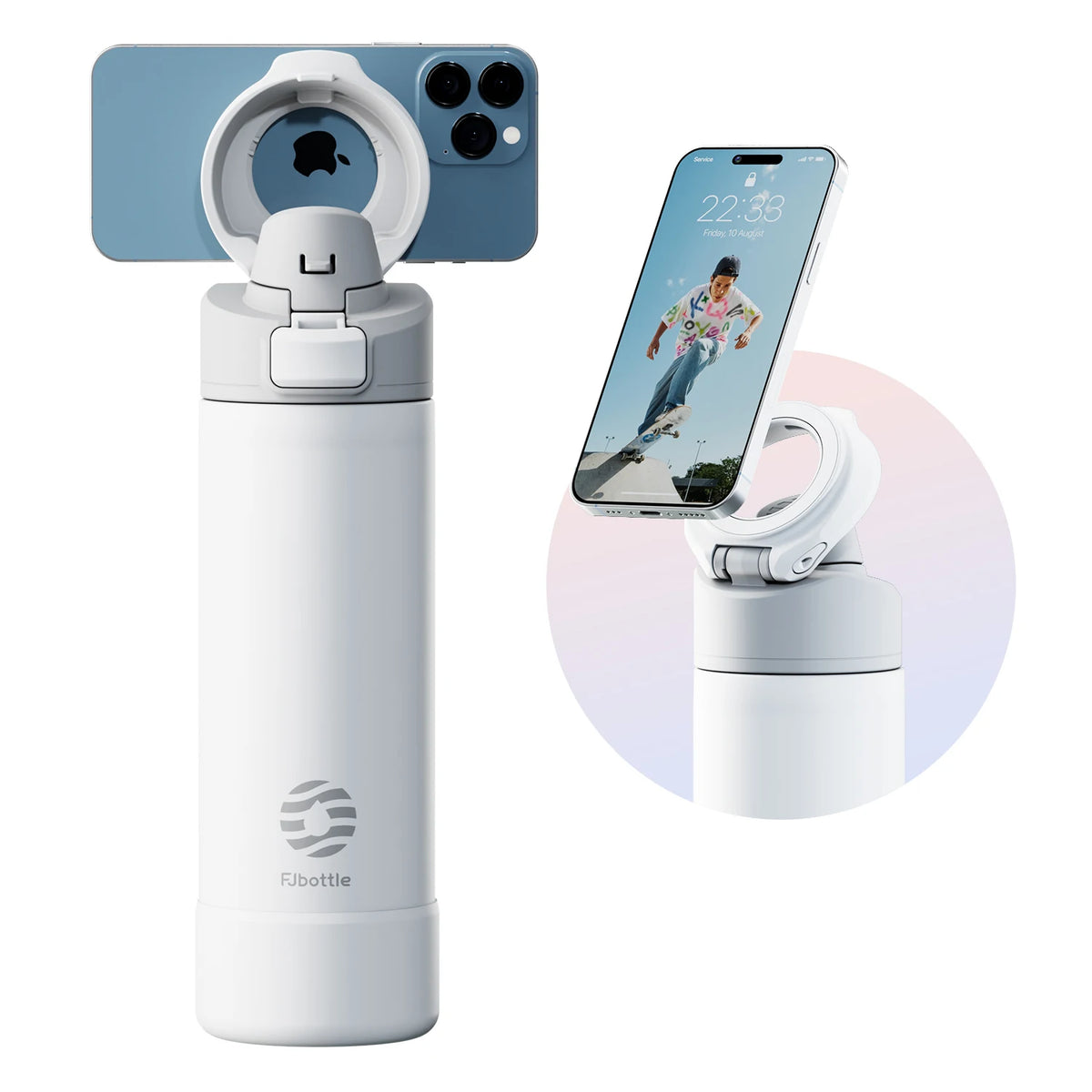 Garrafa Térmica com Tampa Magnética e Suporte de Celular, 710/950ml