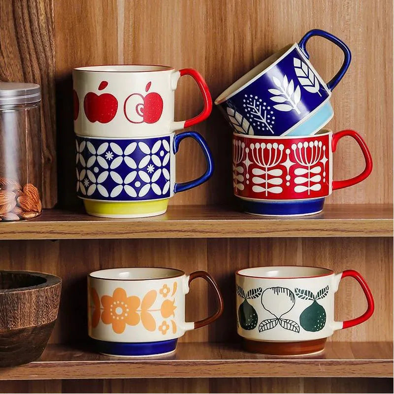 Conjunto Canecas Florais Japonesas