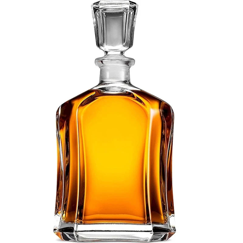 Decanter de Cristal para Whisky com Tampa de Vidro