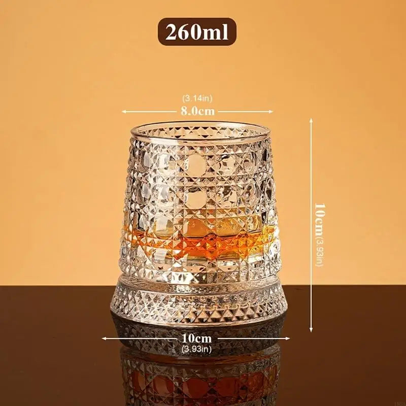 Copo Giratório de Cristal para Whisky