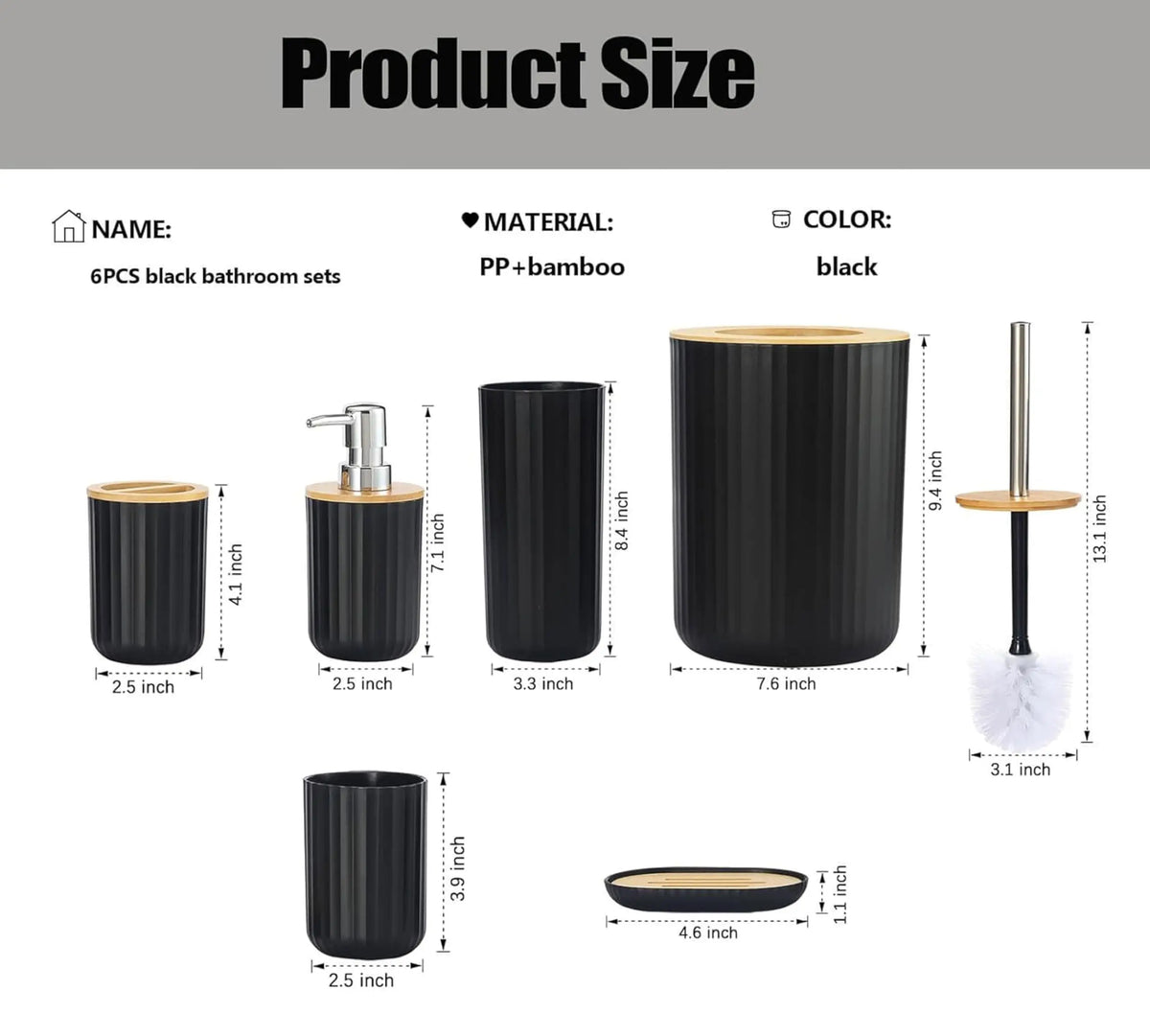 Kit de Acessórios para Banheiro Moderno, 4 ou 6 Peças