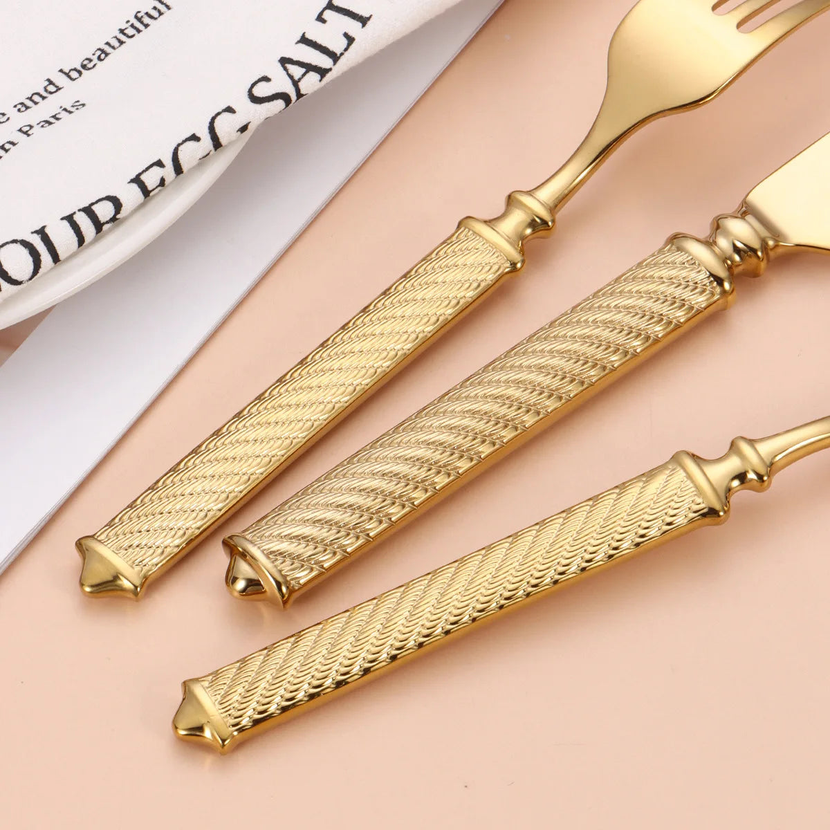 Talheres de Luxo em Aço Inoxidável 18/10, Dourado ou Prata