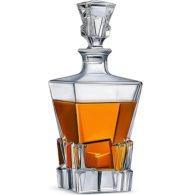 Decanter de Cristal para Whisky com Tampa de Vidro